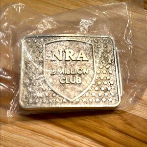 NRA 2 million club belt buckle silver tone